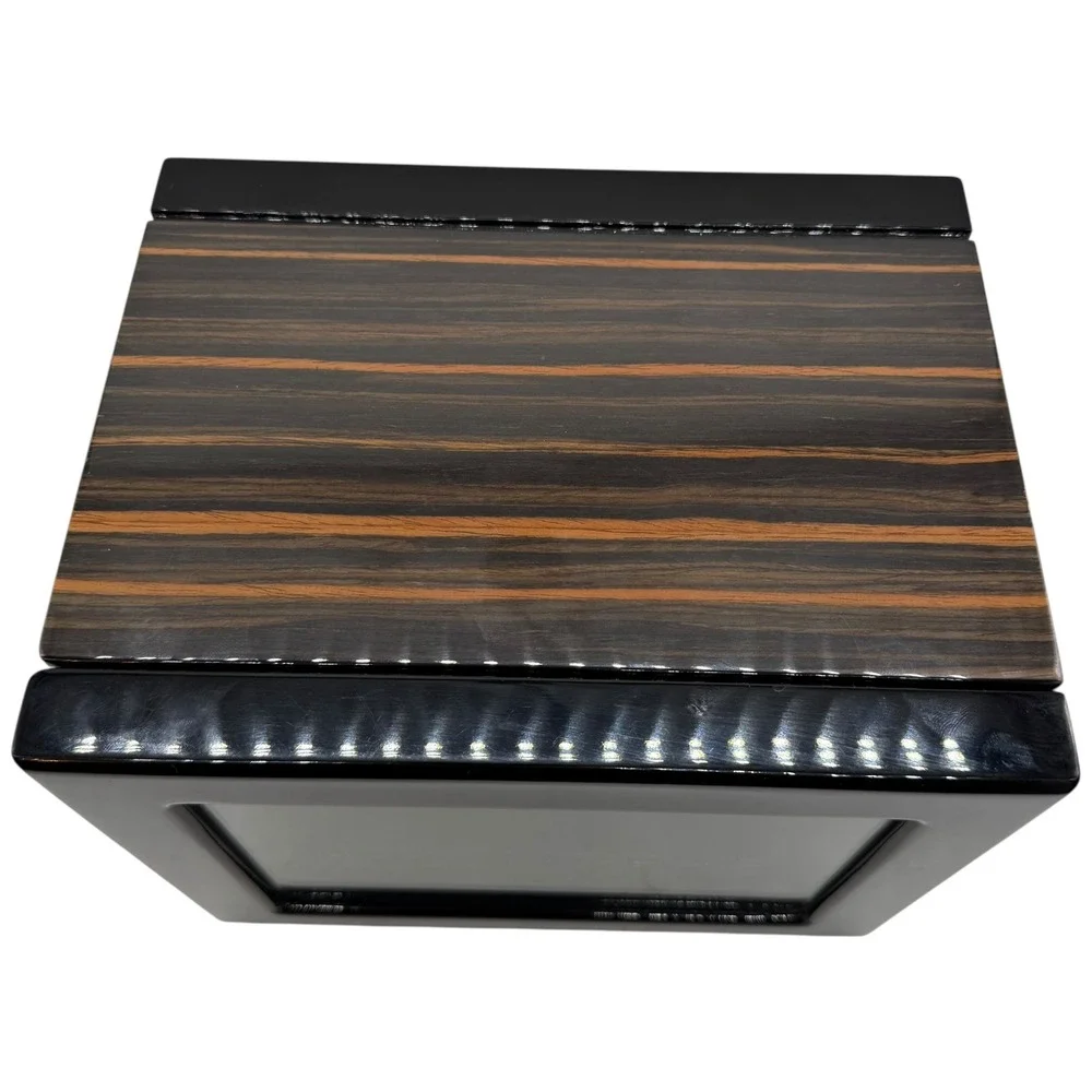 Dual‎ Automatic Watch Winder Box Wood Grain Digital LCD Touch Control Working